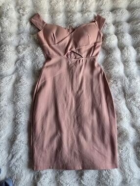 a'gaci Blush Pink Mini Dress with Sweetheart Neckline